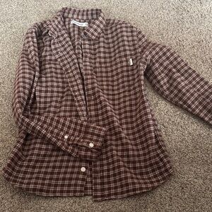Abercrombie Kids Brown Plaid Button Down Shirt